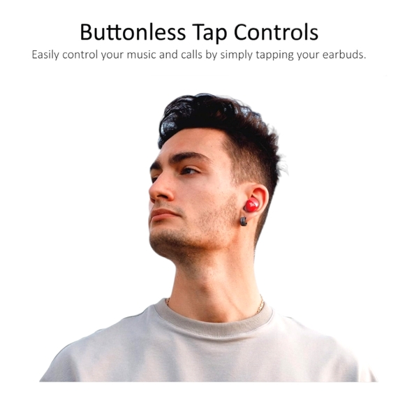 Red Wireless Waterproof 5.3 Bluetooth Earbuds W/Built-in Microphone Gift Wrapped - Picture 4 of 10